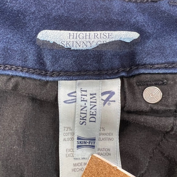 Seven7 High Rise Skinny Crop Jeans Classic Wash Size 14 Skin-Fit MY-1466D - Picture 5 of 14